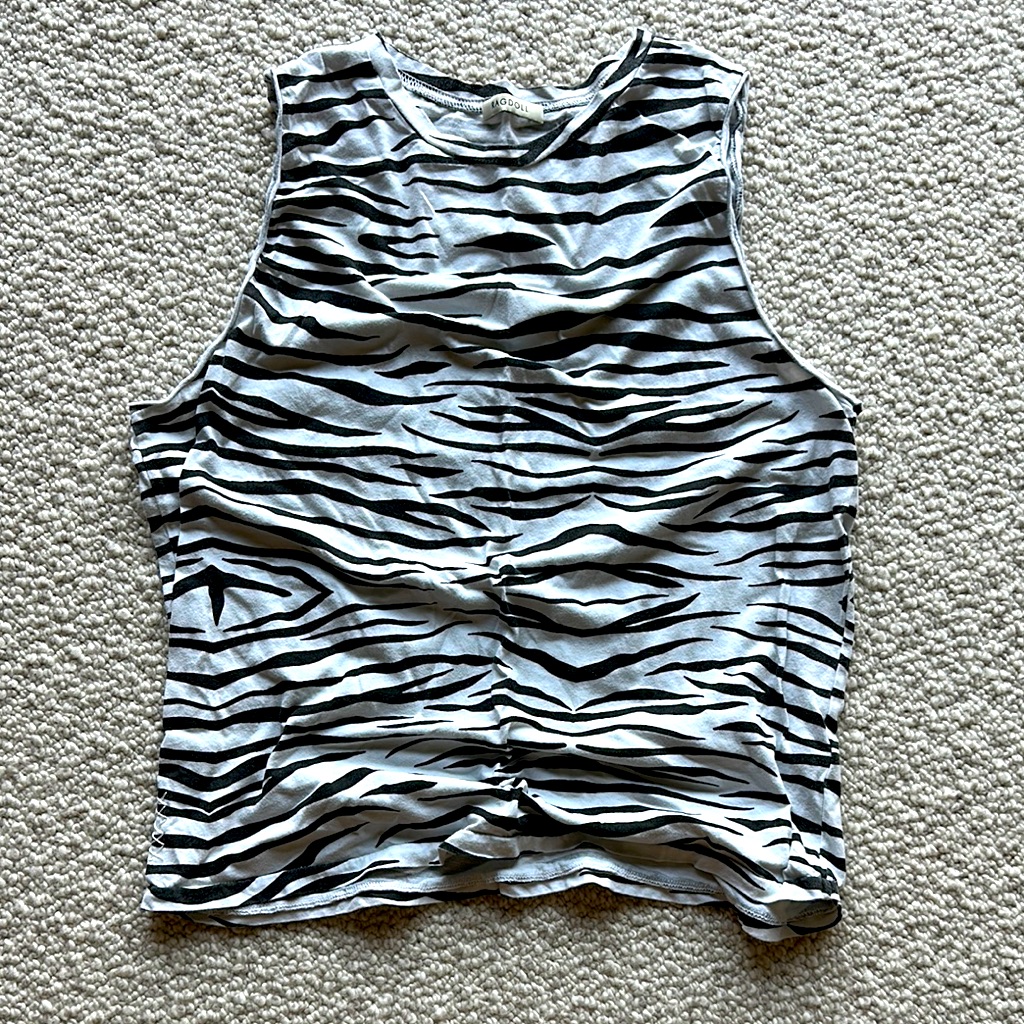 La Brand Ragdoll Zebra Muscle Tee